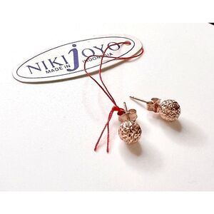 14K Rose Gold 6mm Ball Post Earrings